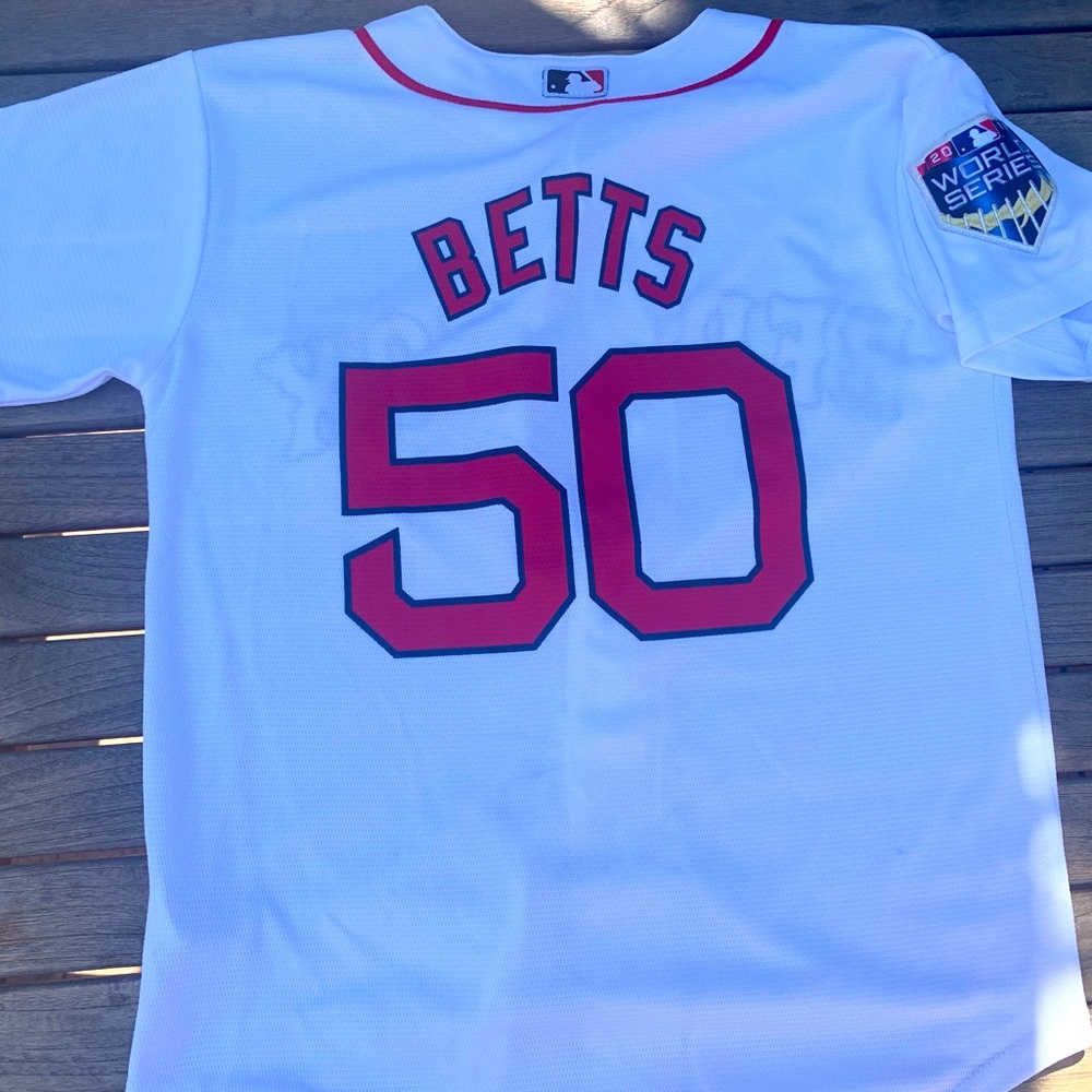 Mookie Betts Red Sox World Series Jersey